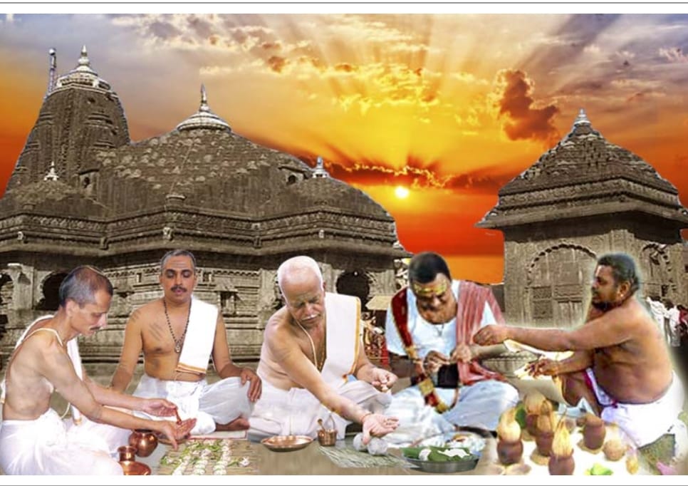 Rituals at a temple for ancestors.